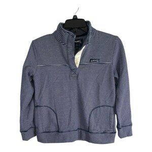 State of Mind Womens Sweat Shirt Adult Size Small Blue Stripes Pockets Louisiana